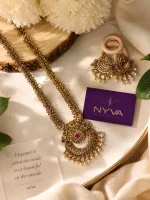 Traditional Antique Pearl Long Haram Set - Image 2