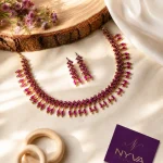 Royal Ruby Pearl Necklace Set