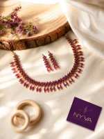 Royal Ruby Pearl Necklace Set
