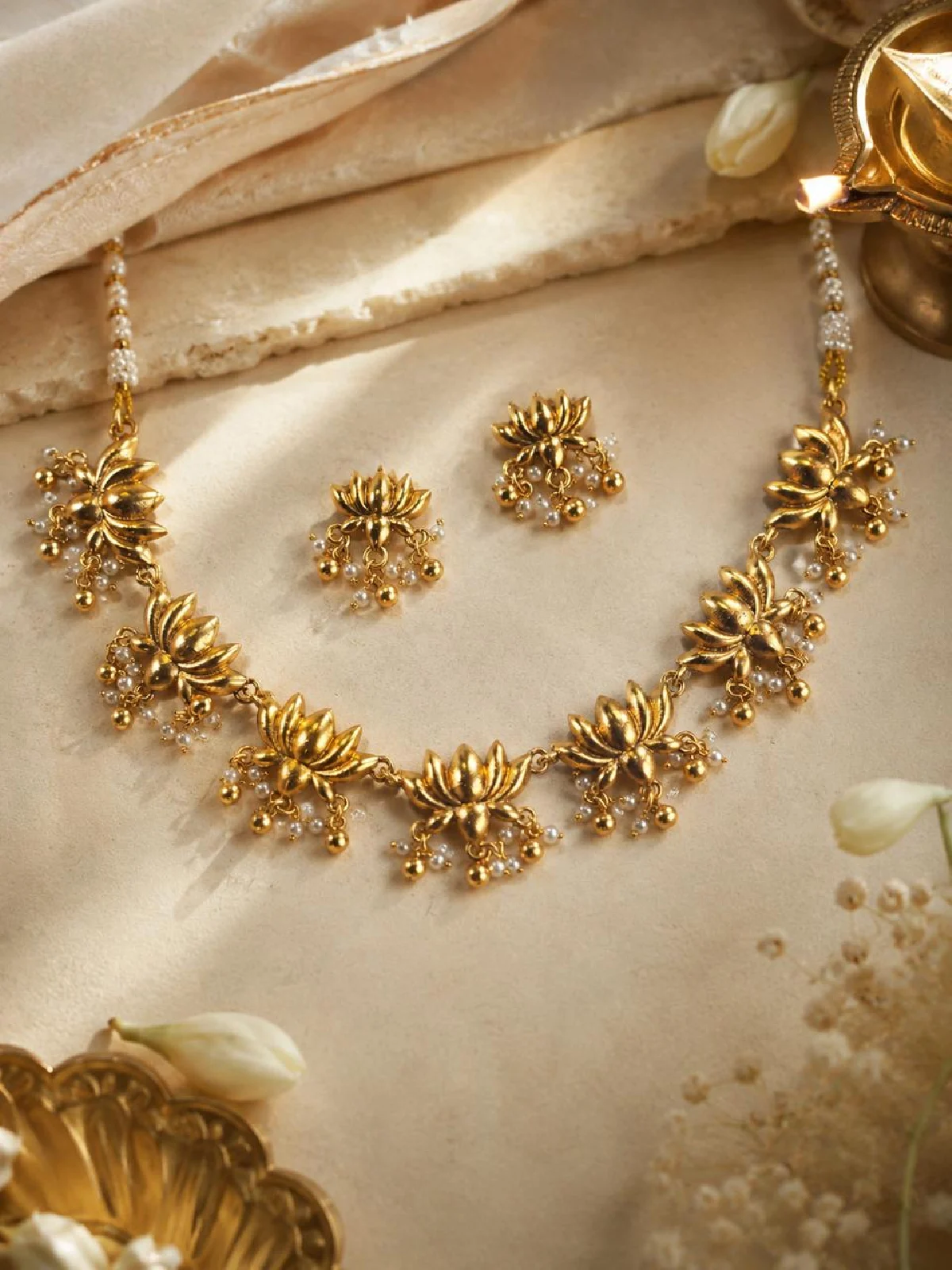 New Project - 2026-08-13T124516.338 Lotus Bloom Necklace Set - Image 1