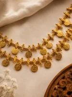 Premium Gold Coin Temple Jewellery Necklace - Image 3