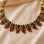 Ruby Emerald Paisley Necklace