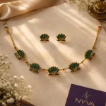 Emerald Lotus Necklace Set