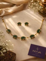 Emerald Lotus Necklace Set