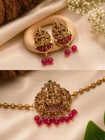 Lakshmi Ruby Necklace Set - Image 3