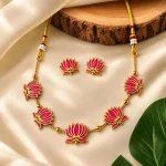 Pink Lotus Necklace Set