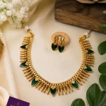 Emerald Leaf Necklace Set