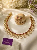 Ruby Emerald Designer Necklace Set