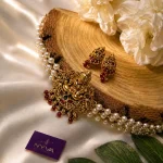 Lakshmi Pearl Ruby Necklace Set