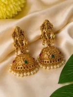 Divine Lakshmi Jhumka Earrings - Image 2