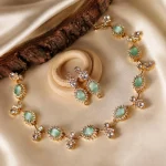 Mint Green Stone Necklace Set