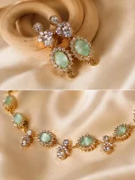 Mint Green Stone Necklace Set - Image 2