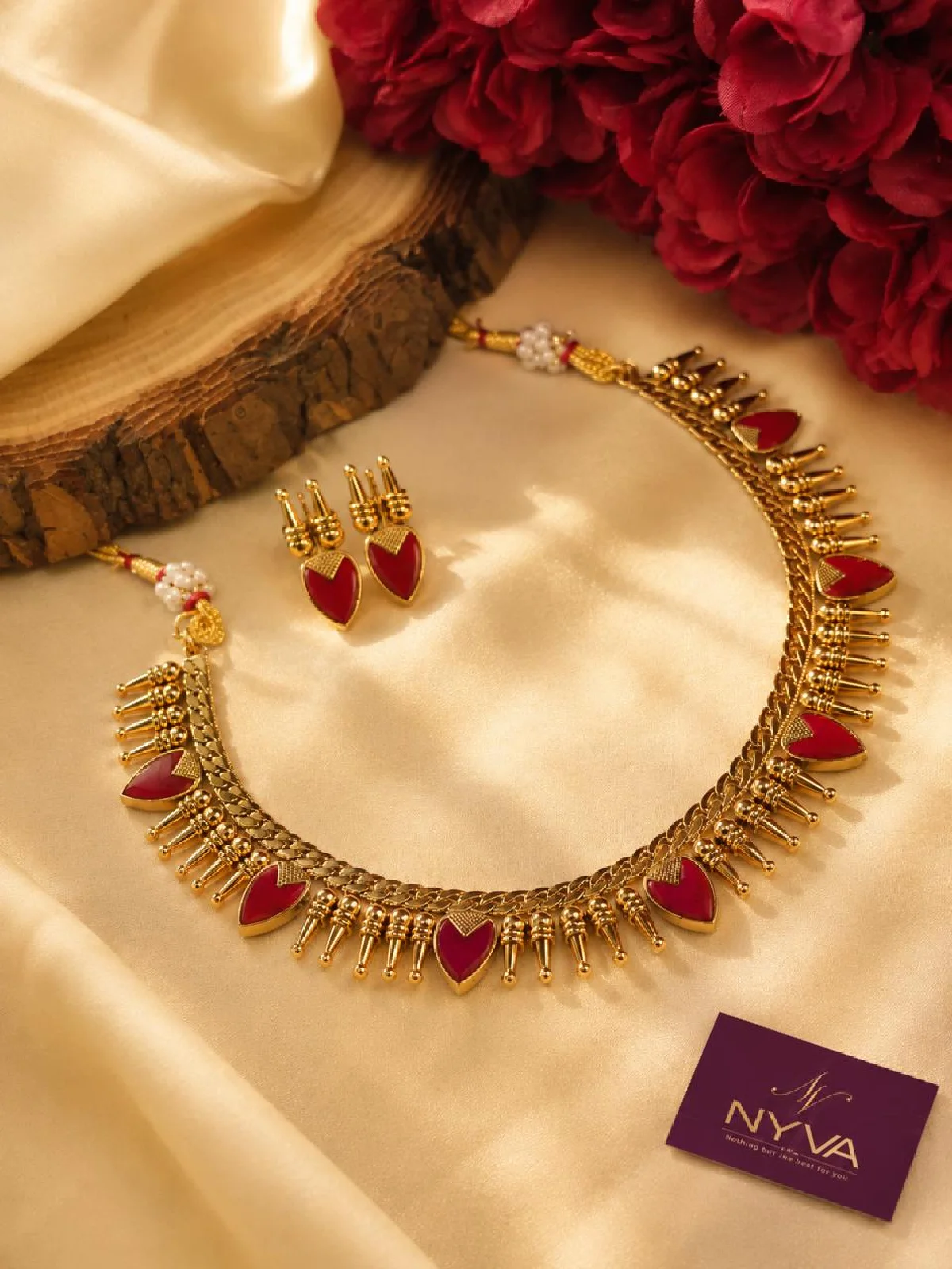 New Project - 2026-08-14T094847.198 Ruby Heart Gold Necklace Set - Image 1