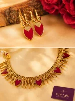 Ruby Heart Gold Necklace Set - Image 2