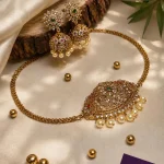 Emerald Pearl Jhumka Necklace Set