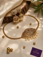 Emerald Pearl Jhumka Necklace Set
