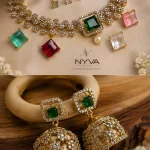 Emerald Square Crystal Necklace Set
