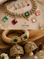Emerald Square Crystal Necklace Set