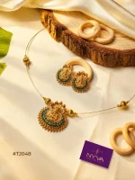 Green Lakshmi Pendant Necklace Set