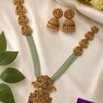 Green Beaded Lakshmi Necklace Set