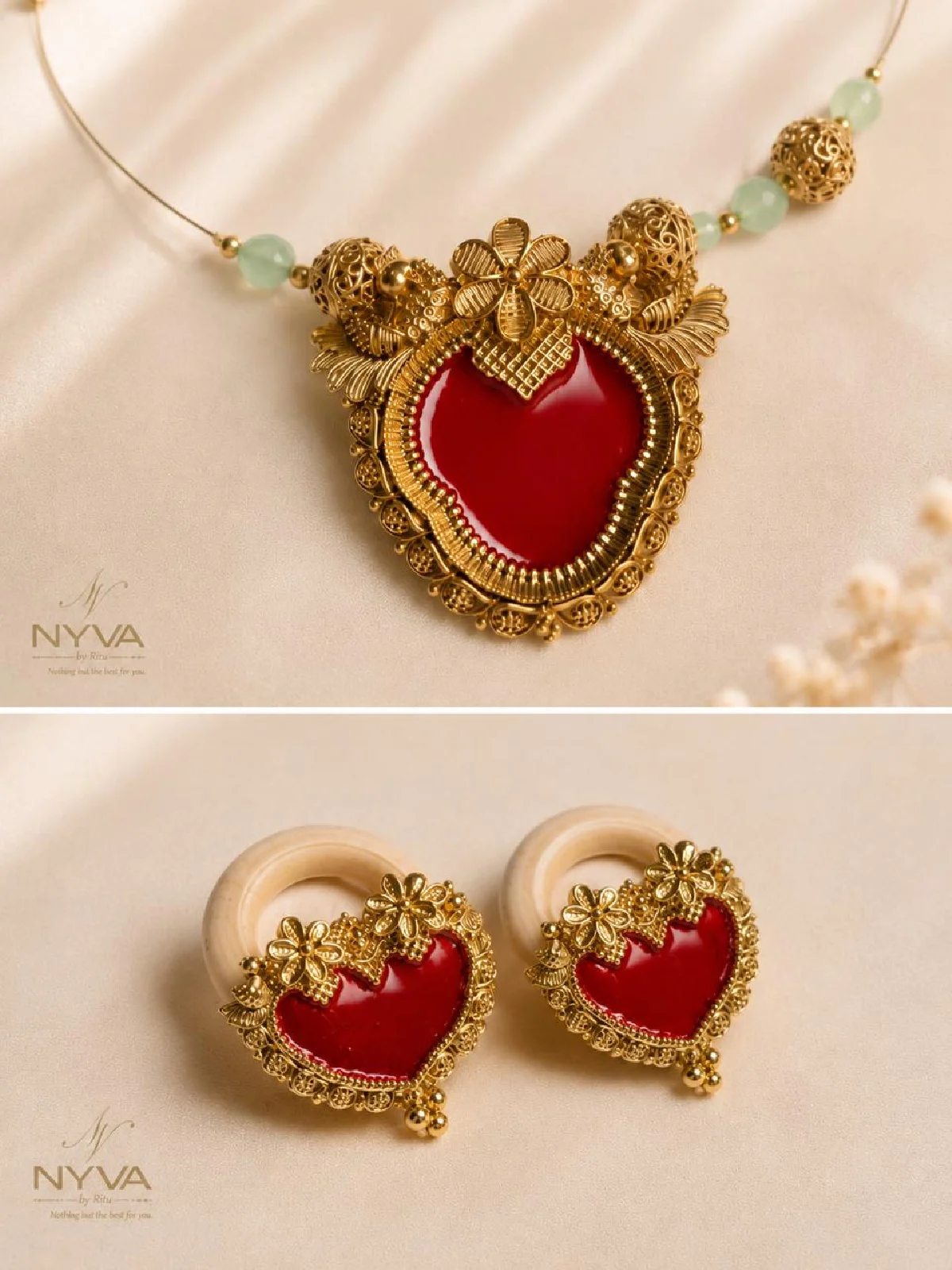New Project - 2026-08-14T105954.022 Ruby Heart Floral Pendant Set - Image 1
