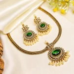 Emerald Pearl Statement Necklace Set