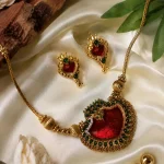 Ruby Green Heritage Pendant Set