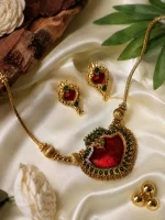 Ruby Green Heritage Pendant Set