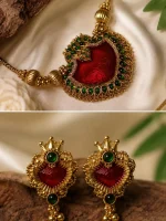 Ruby Green Heritage Pendant Set - Image 2