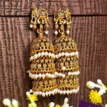 Temple Elephant Jhumka Earrings