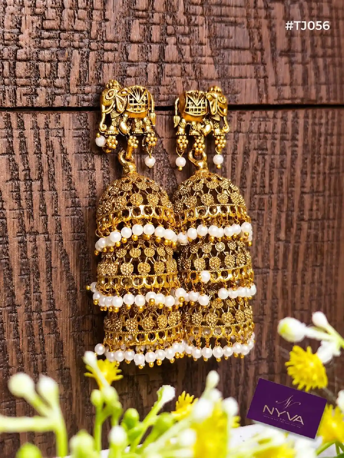 New Project - 2026-08-14T135616.461 Temple Elephant Jhumka Earrings - Image 1
