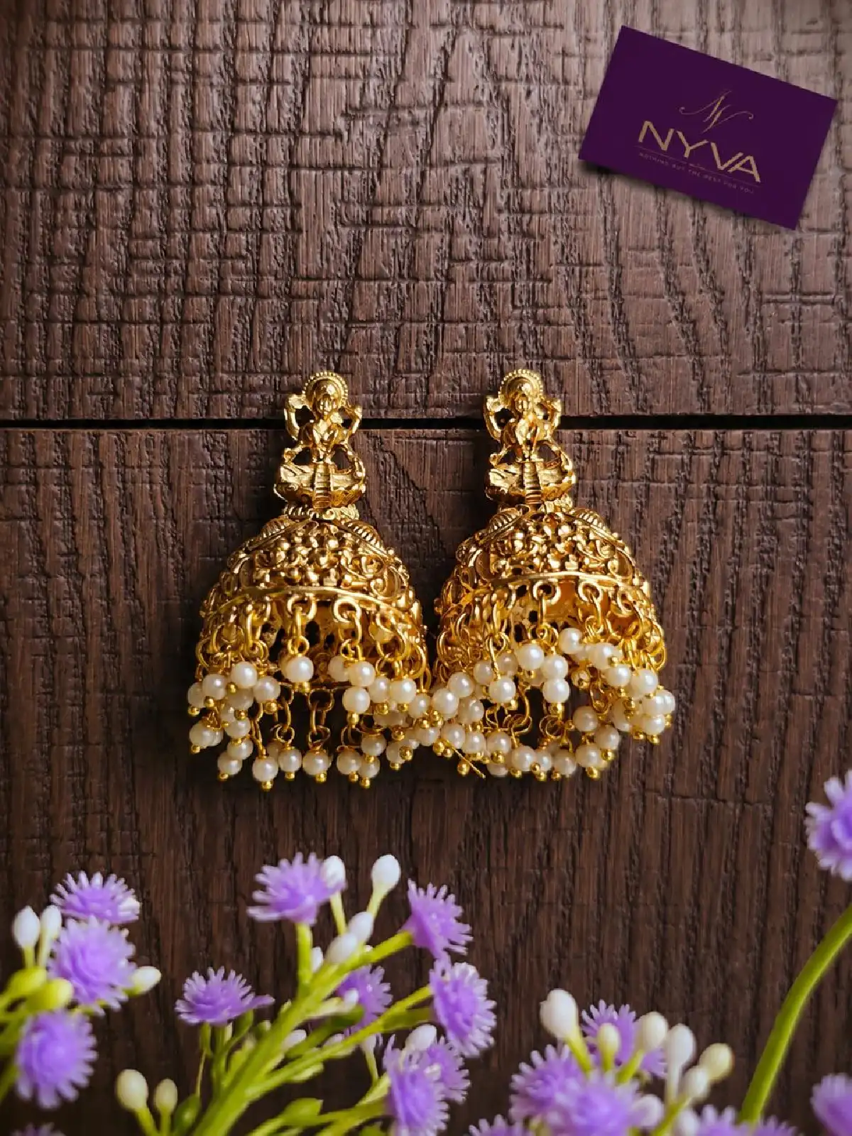 New Project - 2026-08-14T144840.883 Lakshmi Pearl Jhumka Earrings - Image 1
