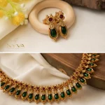 Emerald Teardrop Necklace Set