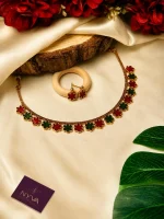 Multicolor Floral Necklace Set - Image 2