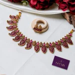 Ruby Leaf Necklace Set