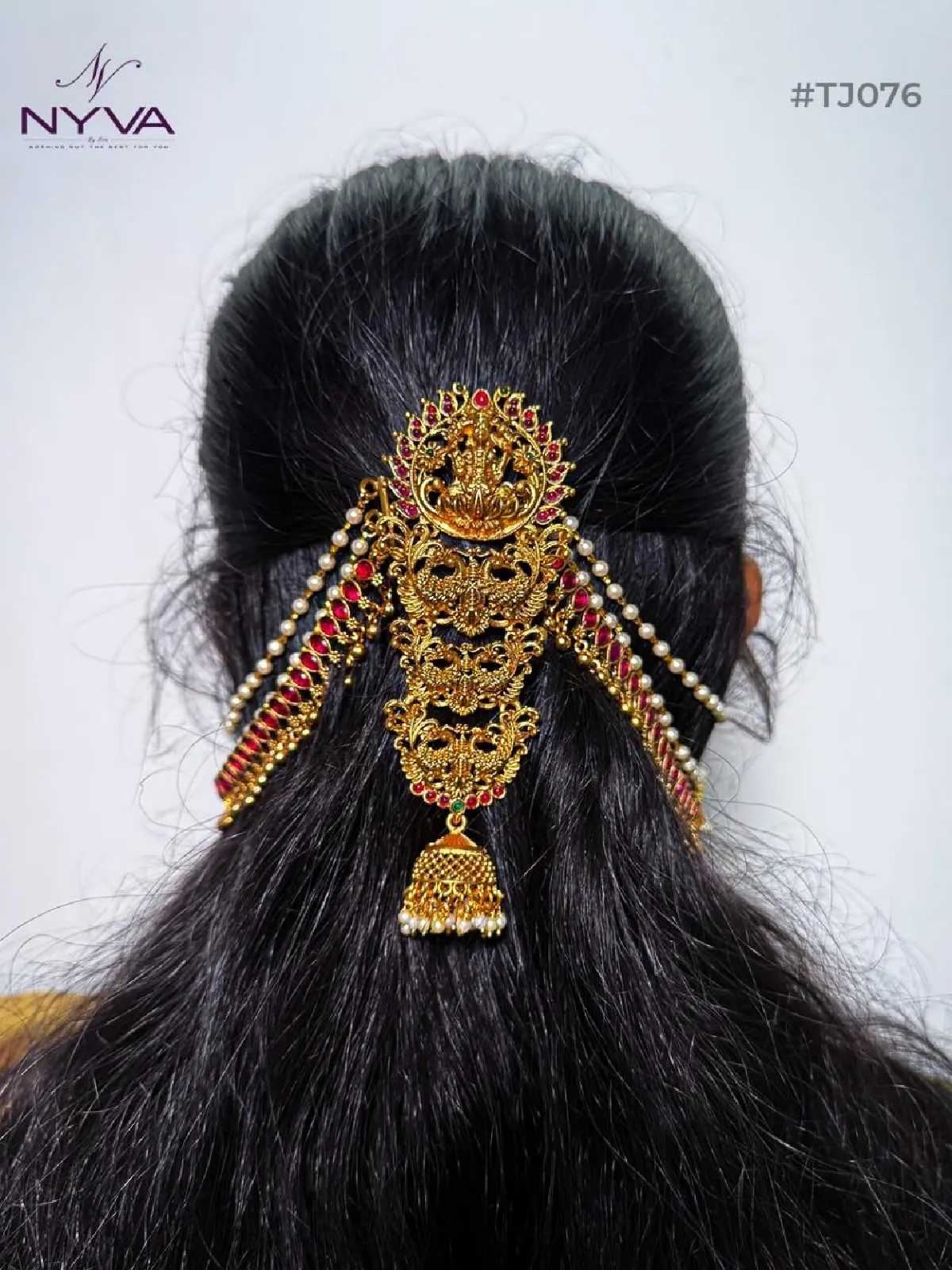 New Project - 2026-08-14T155846.292 Temple Peacock Bridal Hair Jewellery - Image 1