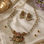 Lakshmi Ganesha Green Bead Bridal Jewellery Set