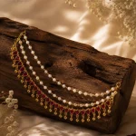 Ruby Pearl Bridal Head Chain