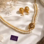 Royal Pearl Jhumka Necklace Set