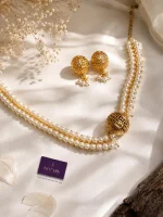 Royal Pearl Jhumka Necklace Set