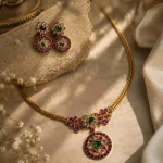 Royal Emerald Ruby Pendant Necklace Set
