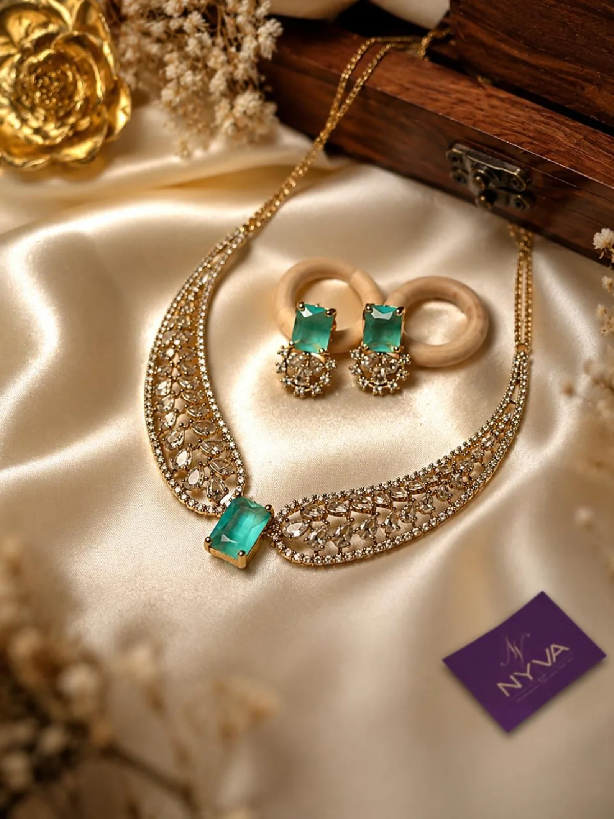 New Project - 2026-08-22T130425.062 Aqua Emerald Crystal Necklace Set - Image 1