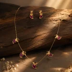 Royal Plum Paisley Necklace Set