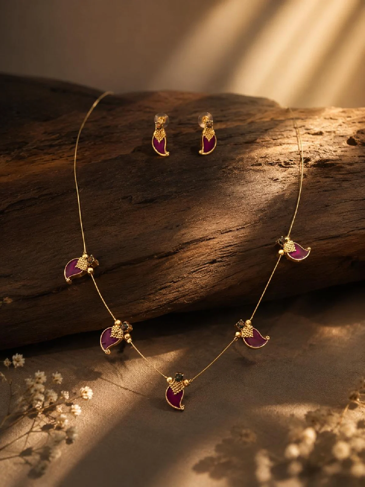 New Project - 2026-08-22T162207.265 Royal Plum Paisley Necklace Set - Image 1