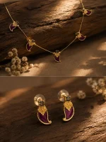 Royal Plum Paisley Necklace Set - Image 2