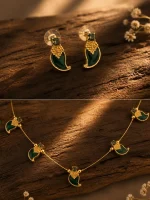 Royal Plum Paisley Necklace Set - Image 2