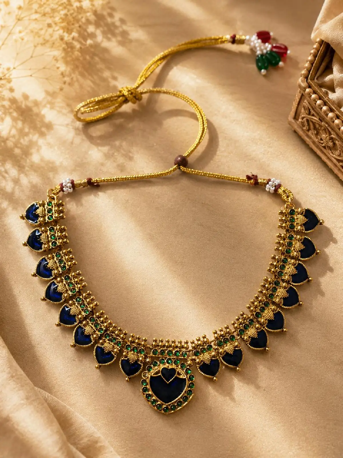 New Project - 2026-08-22T164307.227 Royal Emerald Heart Choker Necklace - Image 1