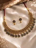 Geometric Mesh Floral Fringe Antique Jewellery Set