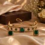 Square Emerald Vintage Lattice Choker Set