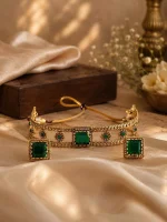 Square Emerald Vintage Lattice Choker Set